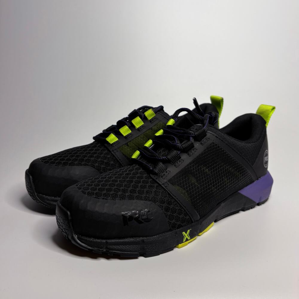 Timberland Pro Radius Composite Safety Toe CT Work Sneaker - Black/Purple/Hi Viz